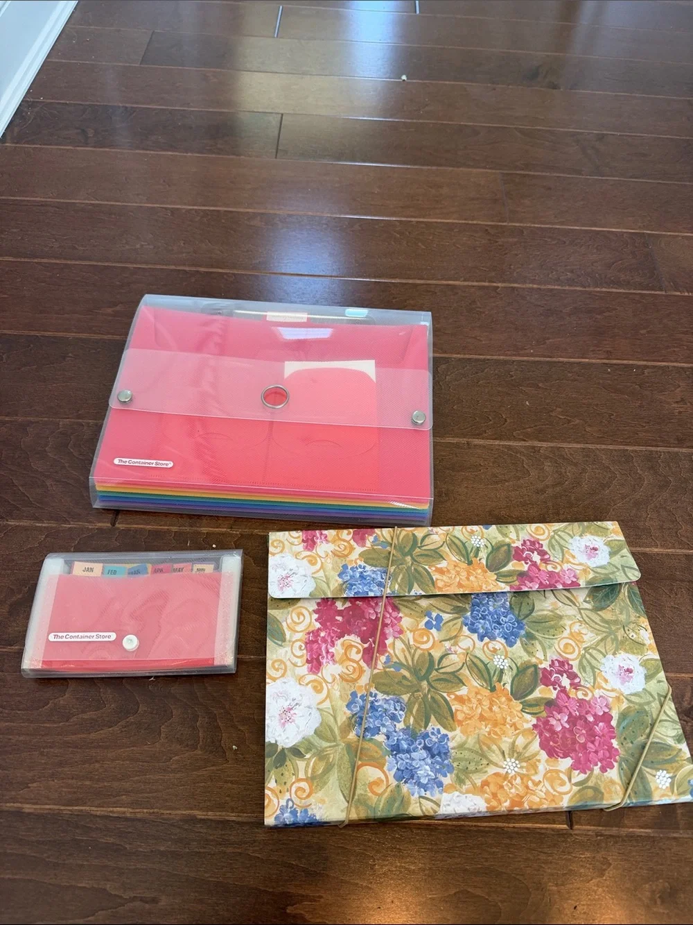 Colorful Accordion File Organizer Set with Floral Document Envelope container st